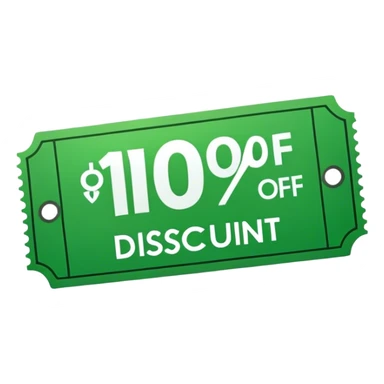 10% off discount green ticket  sticker