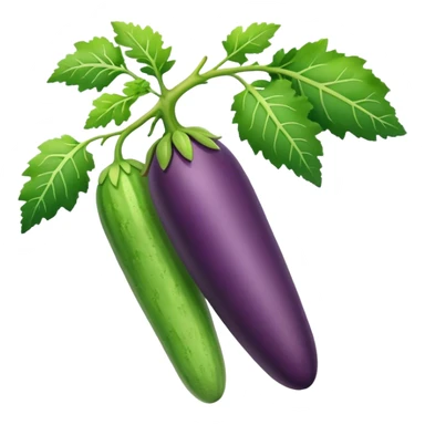eggplant, cucumber, big carrot, on a branch sticker