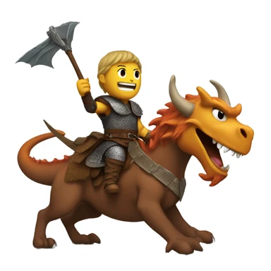 Viking riding a dragon sticker