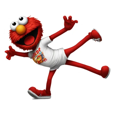 elmo breakdancing with red pupils sticker