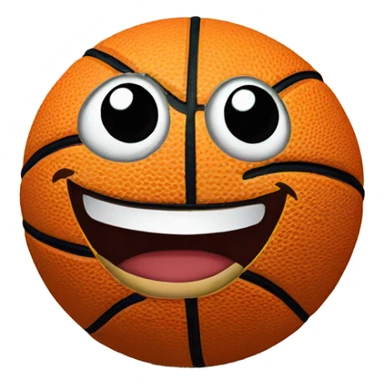 Basketball with a happy face on it sticker