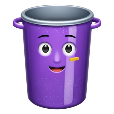 Glitter Purple and Cian  metal rubbish bin officer sticker