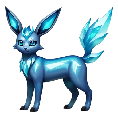 Shiny Edgy Badass Dark Gothic Glittery Ethereal Sparkly Glaceon-Amaura-Aurorus-Fakémon-hybrid-creature (full body)  sticker