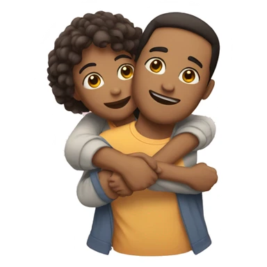 two friends hugg sticker