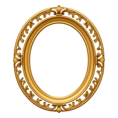 Gold oval vintage frame  sticker