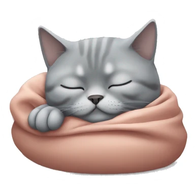Grey British shorthair cat sleeping sticker