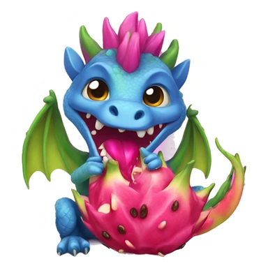 Rainbow Dragon eating dragon fruit  sticker