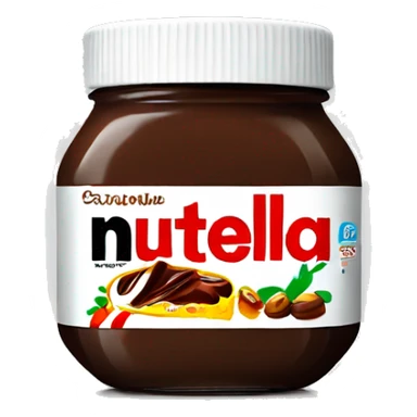 a nutella jar with a hand passing it to you sticker