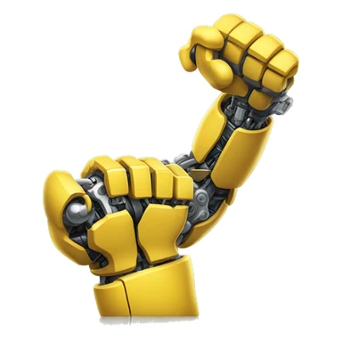 Flexing yellow mechanical cyborg bicep and arm sticker