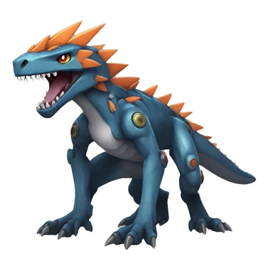  Cool Edgy Digimon-Fakemon-Rex with edgy markings full body sticker