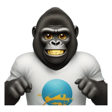 un gorille avec des dents en or sur un skate sticker