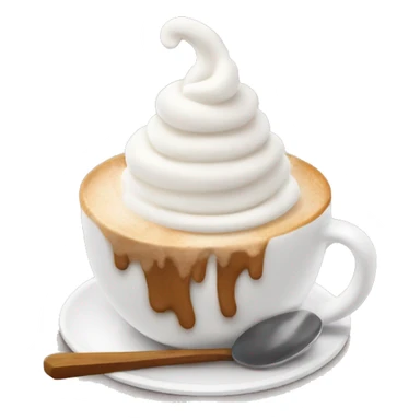 Coffee with whip cream and the cup a knitted material sticker