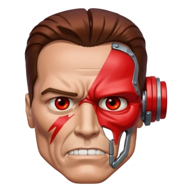 half face metal Terminator Arnold Schwarzenegger Red eyed  sticker