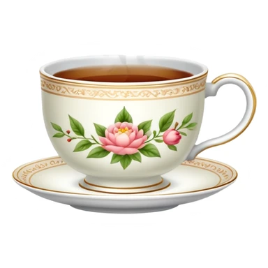 teacup with tea and steam sticker