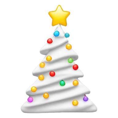 White Christmas tree with colorful string lights sticker