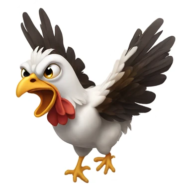 Chicken flying like an eagle sticker
