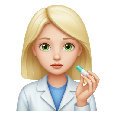 Girl taking pill sticker