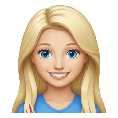 Shannon Bex with long blonde hair, blue eyes sticker