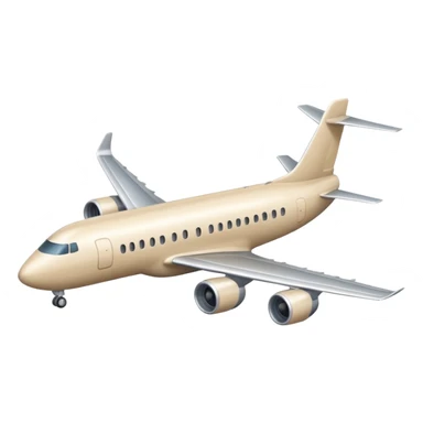 long light beige passenger airplane sticker