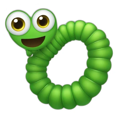 Green worm sticker