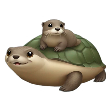 Loutre sur tortue  sticker