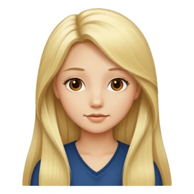 a girl with blonde long silky hair.  sticker
