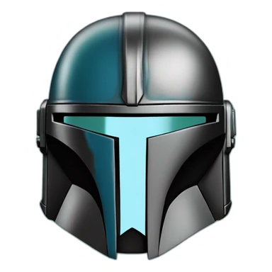 mandalorian helmet in blue and black sticker