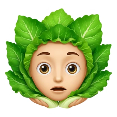 A surprised face with lettuce instead of eyes sticker