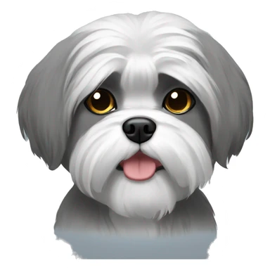 grey shi tzu sticker