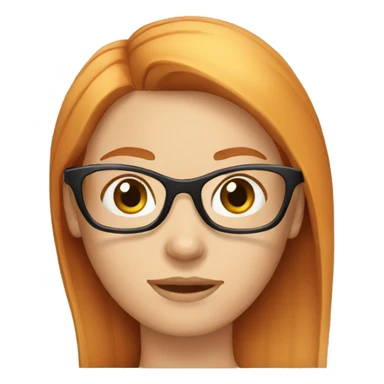 Woman ginger head, streight hair, with glasses sticker