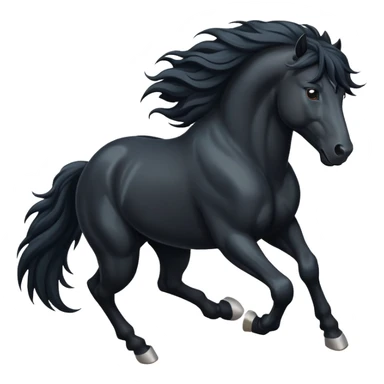 black stallion running pose sticker