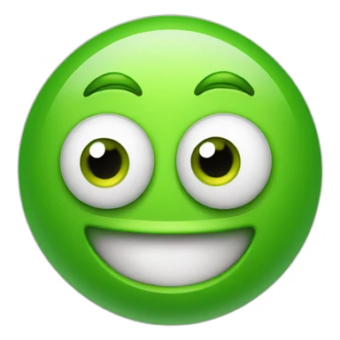 a green smiley shoked with big round eyes and mouth wide open sticker