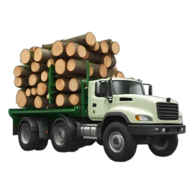 forest forwarder truck with timber sticker