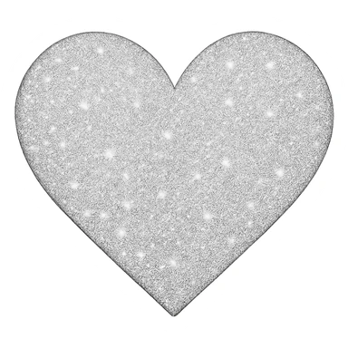 heart with a silver glitter texture, clean digital illustration sticker