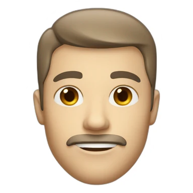 White men with short brown hair grey eyes and small facial hair  sticker