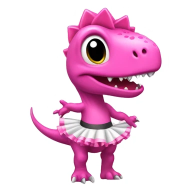 cheerleader dinosaur in a pink tutu and pink bow sticker