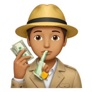 un banco de dinero y una persona haciendo gesto de silencio sticker