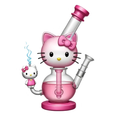 Hello kitty bong sticker