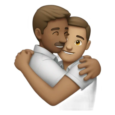 two white guys hugging sticker