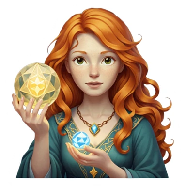 fantasy magic tarot card low poly ginger sticker