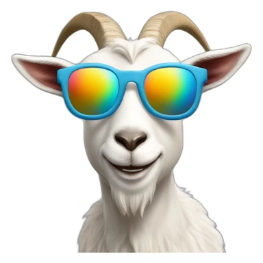 Un goat avec des lunettes de soleil  sticker