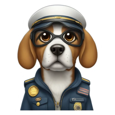 dog as pilot sticker