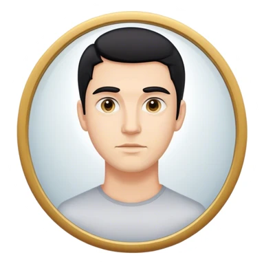 person black hair caucasian man looking at me through a mirror. standing there sticker