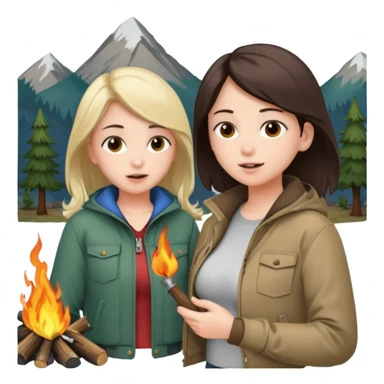 Девушка студентка 18лет с большими сиськами 2-го размера делает минет на природе у костра sticker