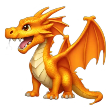 Orange Dragón con un diamante  sticker