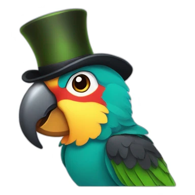Parrot wearing top hat sticker
