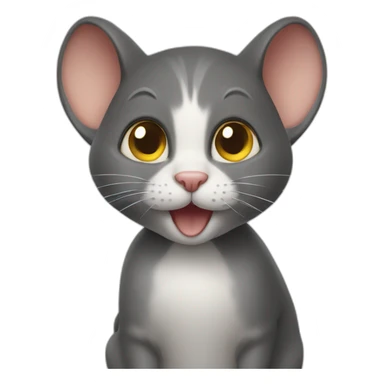 Une souris sur un chat sticker