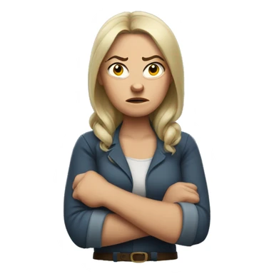 Angry russian woman with arms crossed sticker