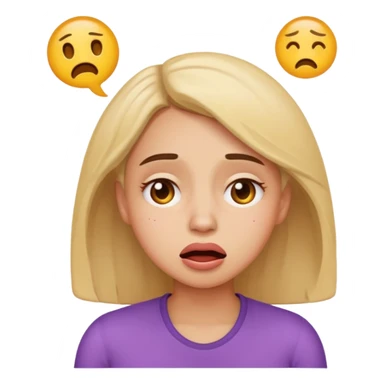 Very exhausted and confused lady emoji but with some humour about it emoji sticker