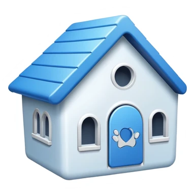 BLUE Button and white text PET-HOUSE.MD sticker